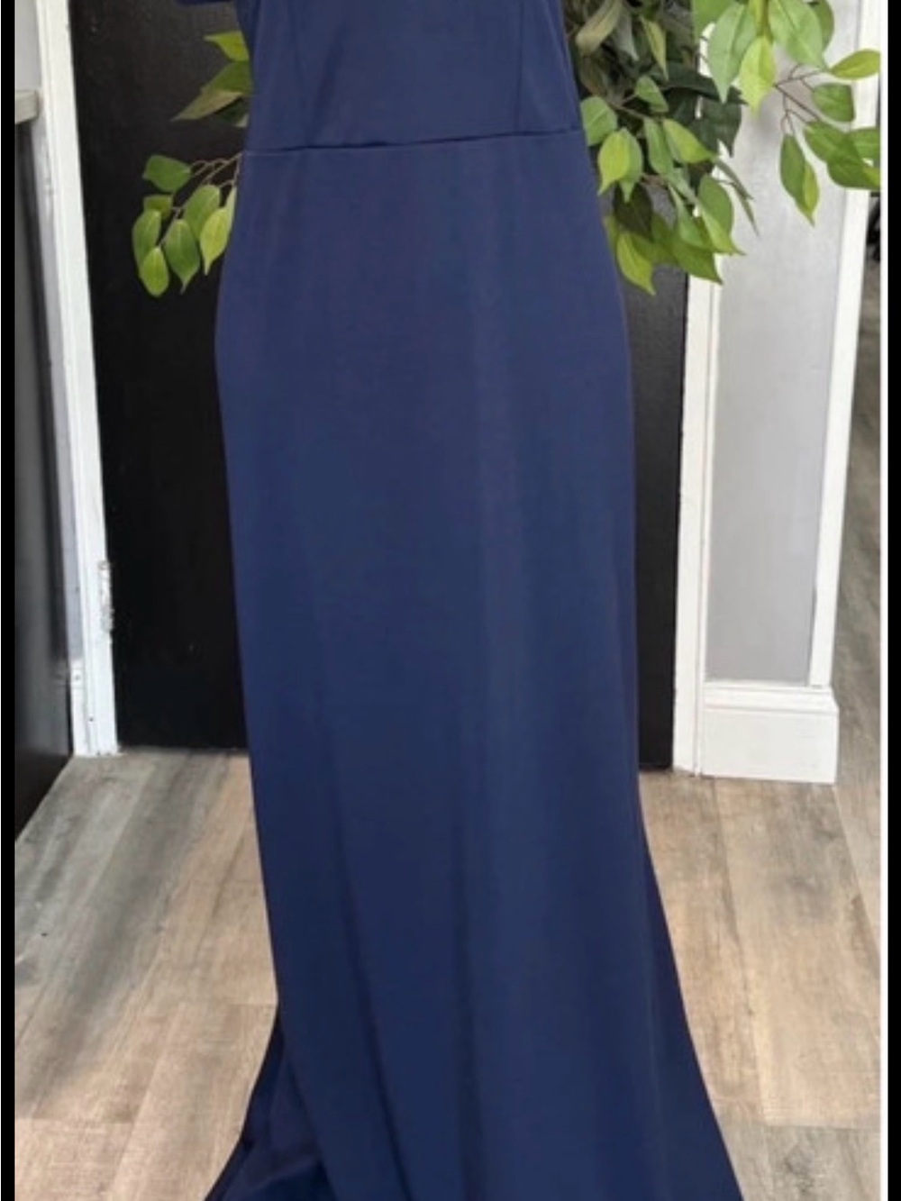 EKALIY 5XL Gown Women's Bodycon Dress V-Neck Ruffle Sleeve Mermaid Long Stretch